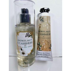 SNOWFLAKES & CASHMERE Bath Body Works Travel Size Set Fragrance Mist Hand Cream